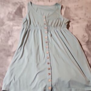 Teal Button-Down Dress